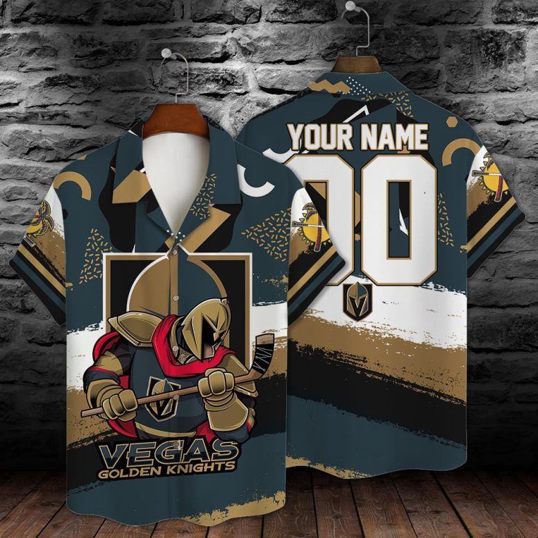 Buildercar - Vegas Golden Knights Warrior Spirit Personalized Hawaiian Shirt