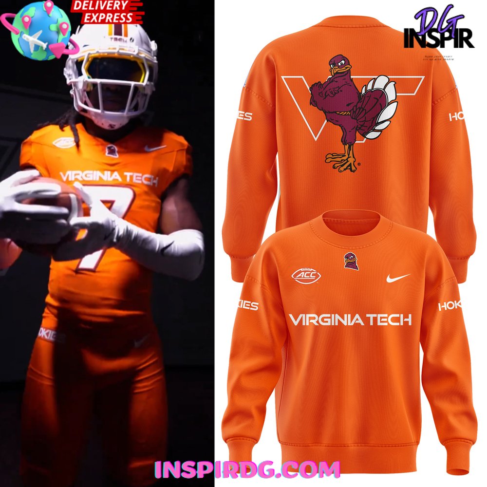 Buildercar - Virginia Tech Hokies Football 2025 Orange Sweatshirt Hoodie