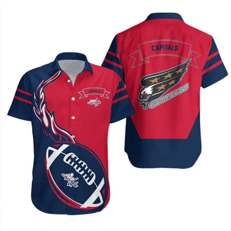 Buildercar - Washington Capitals Flame Football Hawaiian Shirt