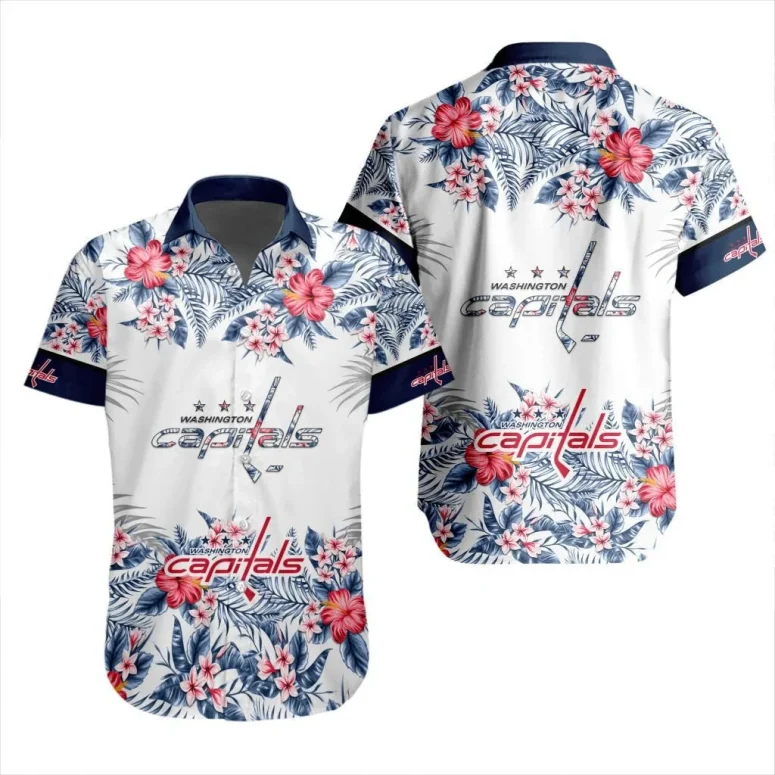 Buildercar - Washington Capitals Floral Paradise Hawaiian Shirt