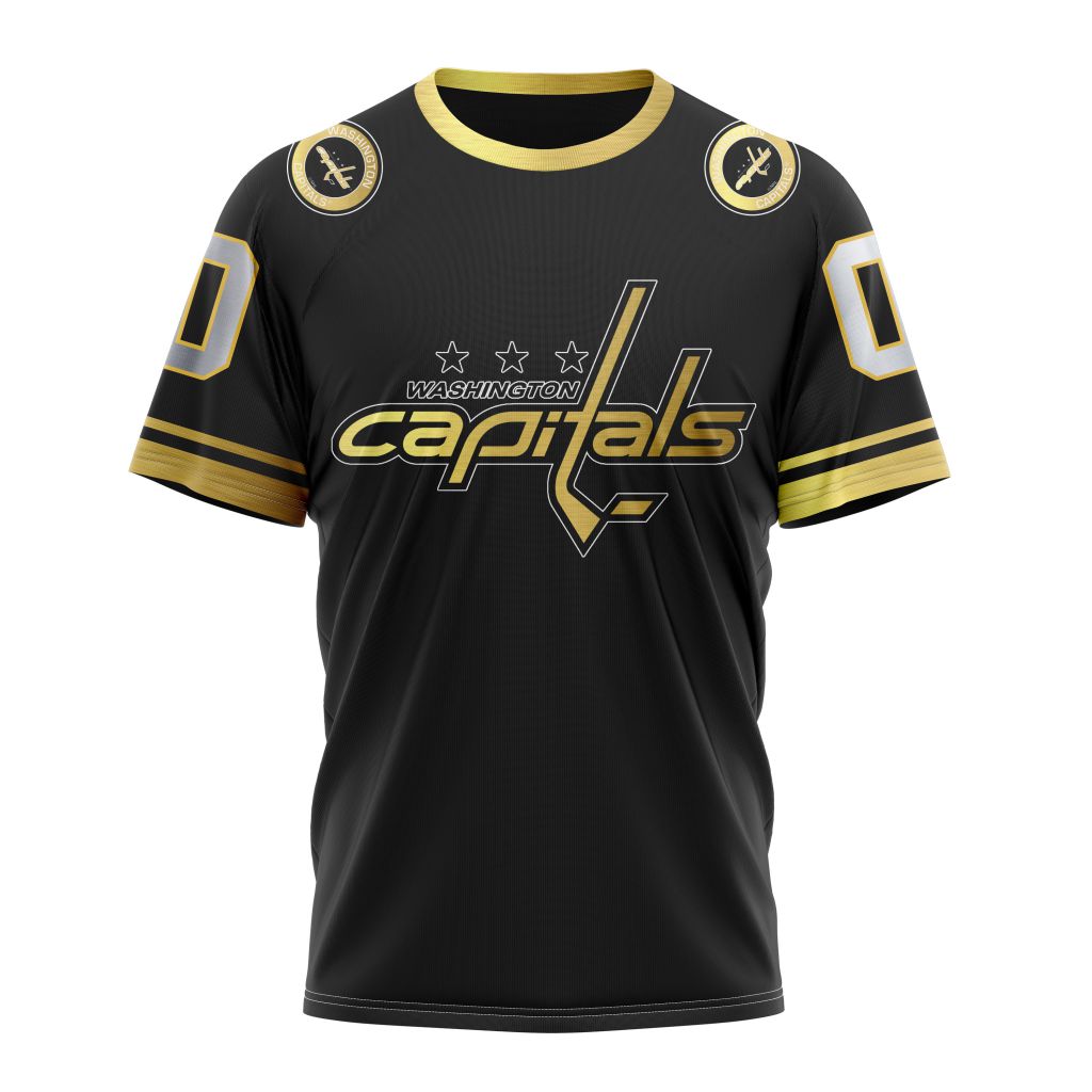 Buildercar - Washington Capitals Special Black And Gold Design 01 Personalized Name And Number T-Shirt