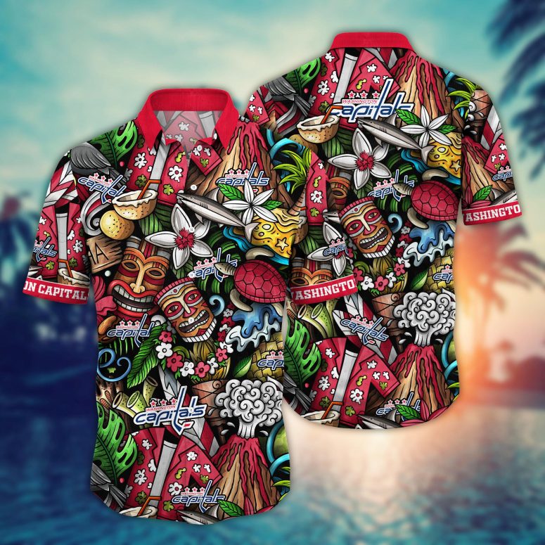 Buildercar - Washington Capitals Tiki Adventure Hawaiian Shirt