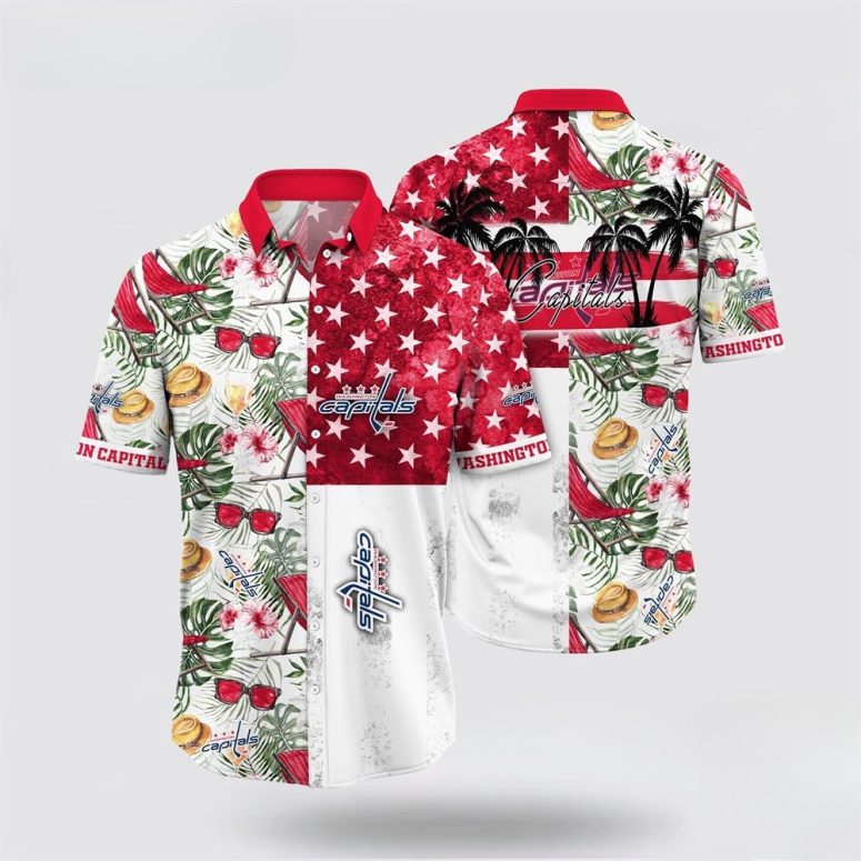 Buildercar - Washington Capitals Tropical Star Patchwork Hawaiian Shirt