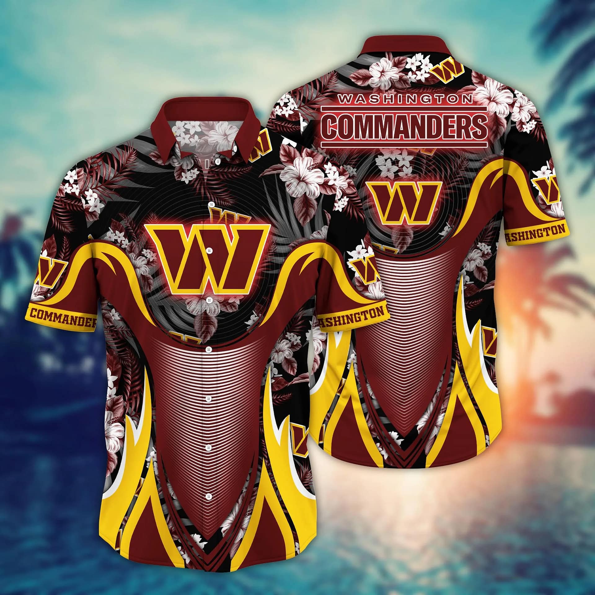 Buildercar - Washington Commanders Basic V4 NFL Football Team Hawaiian Shirt