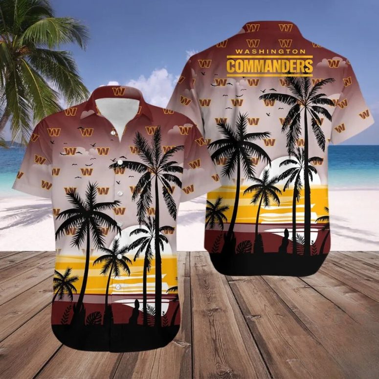 Buildercar - Washington Commanders Beach Sunset Hawaiian Shirt