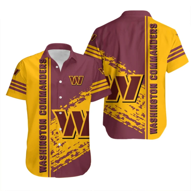 Buildercar - Washington Commanders Bold Streak Hawaiian Shirt
