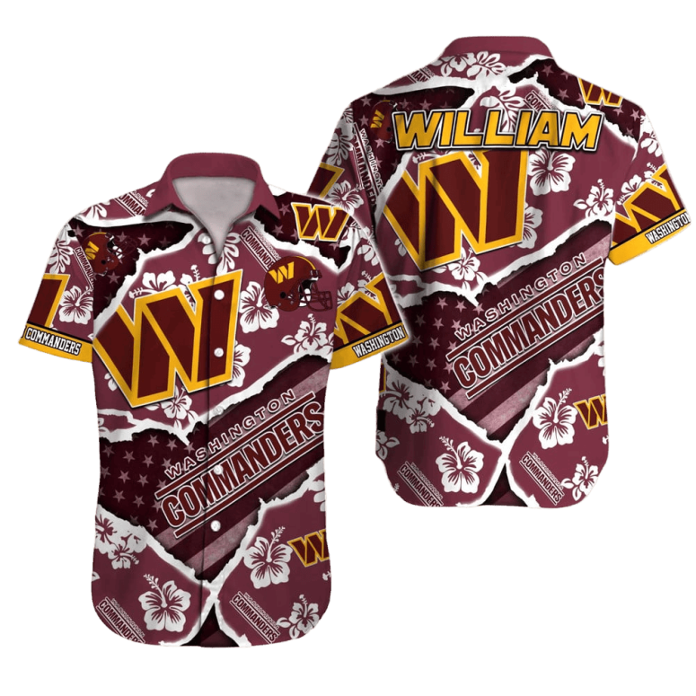 Buildercar - Washington Commanders Floral Pride Hawaiian Shirt