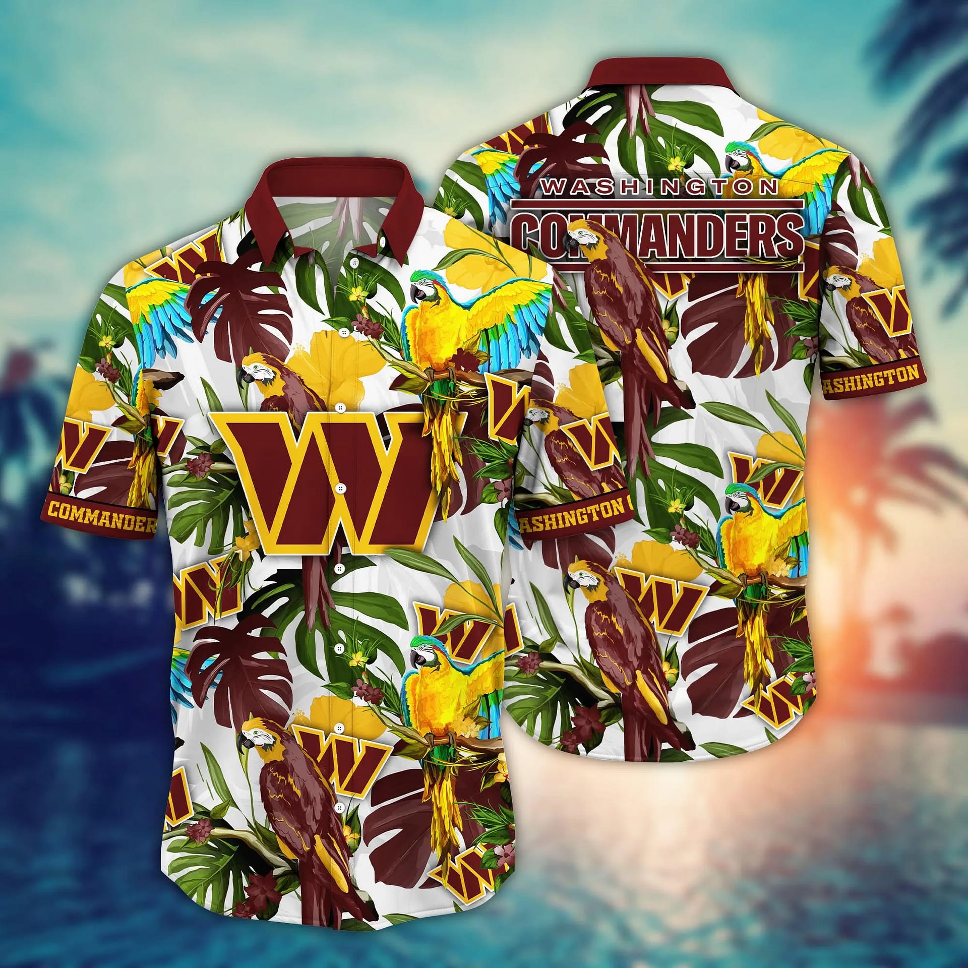 Buildercar - Washington Commanders Garden Parties Time NFL Football Team Hawaiian Shirt
