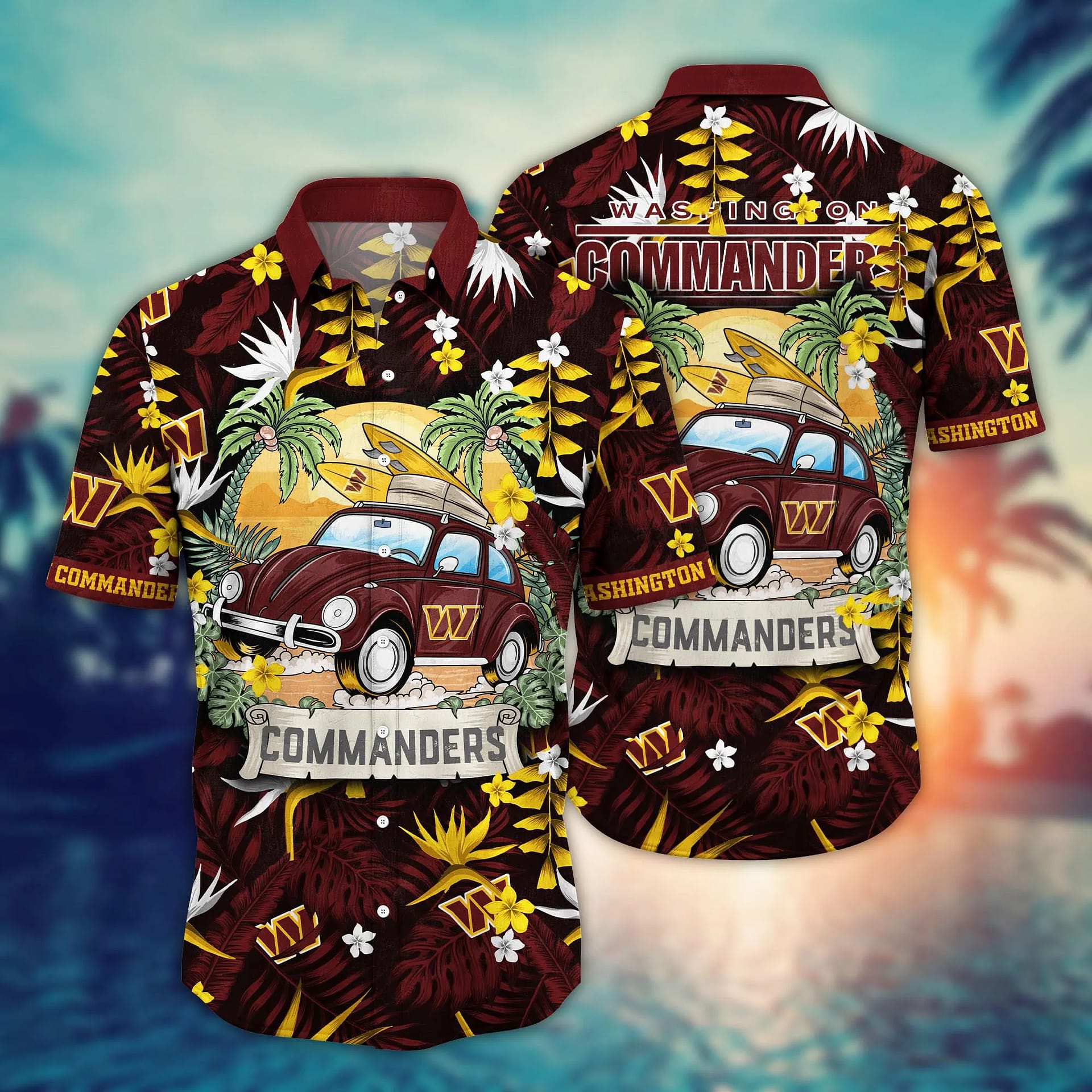 Buildercar - Washington Commanders Go On Trip NFL Football Team Hawaiian Shirt
