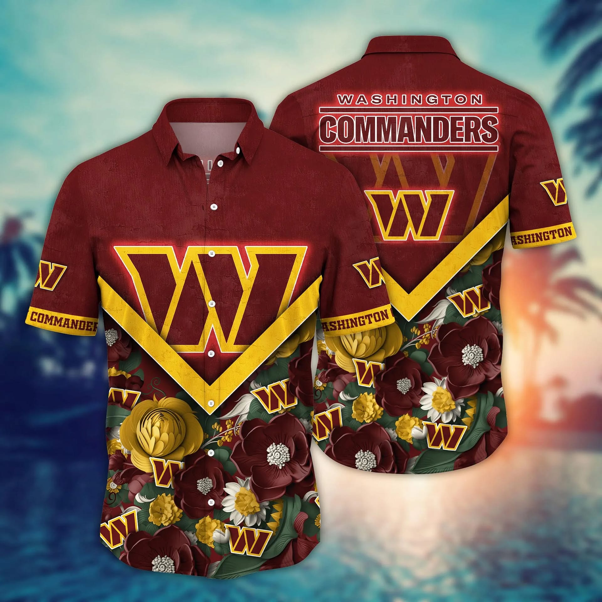 Buildercar - Washington Commanders Lush Greenery NFL Football Team Hawaiian Shirt