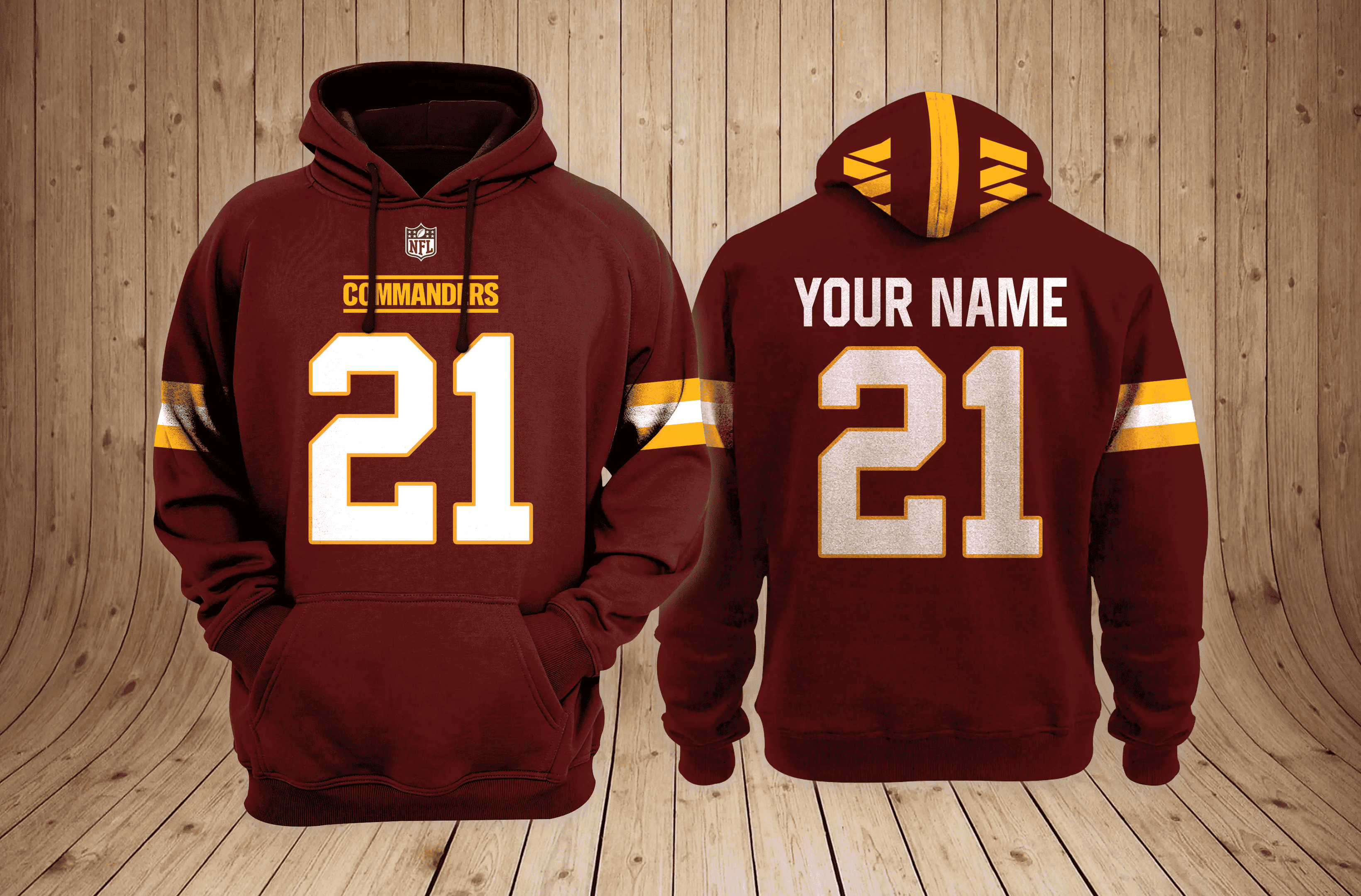 Buildercar - Washington Commanders NFL Team 3D Hoodie