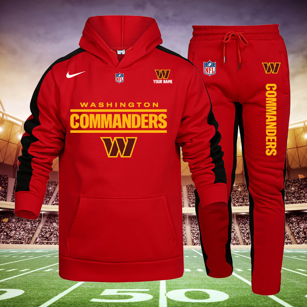 Buildercar - Washington Commanders NFL Team Sport Red Hoodie Sweatpant Tracksuit