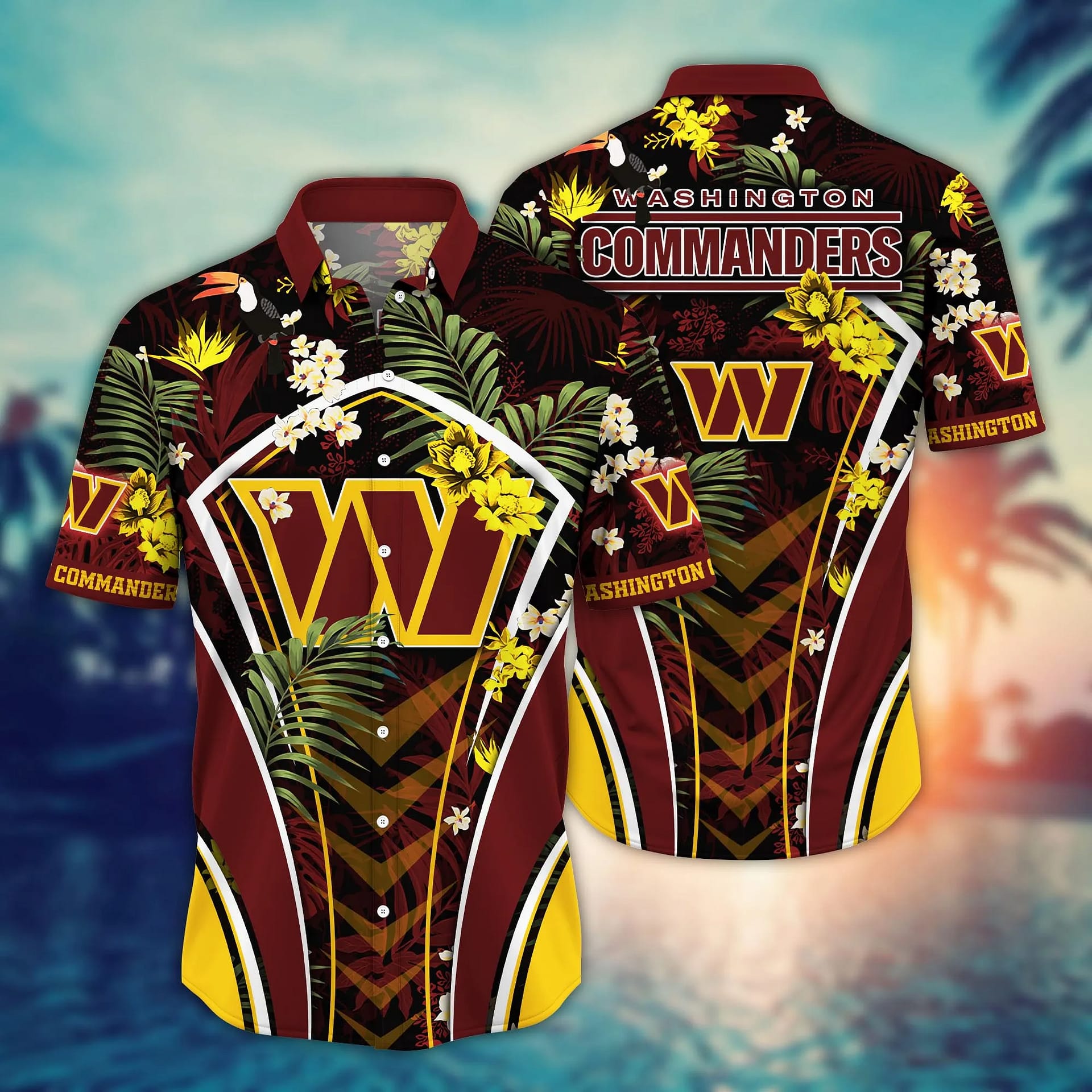 Buildercar - Washington Commanders Rainforest NFL Football Team Hawaiian Shirt