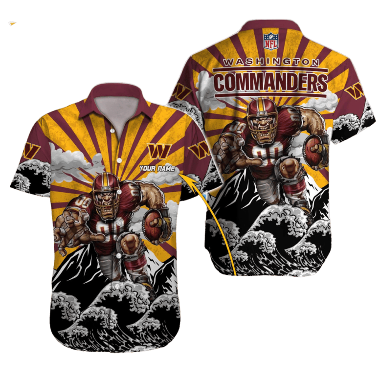 Buildercar - Washington Commanders Rising Wave Hawaiian Shirt