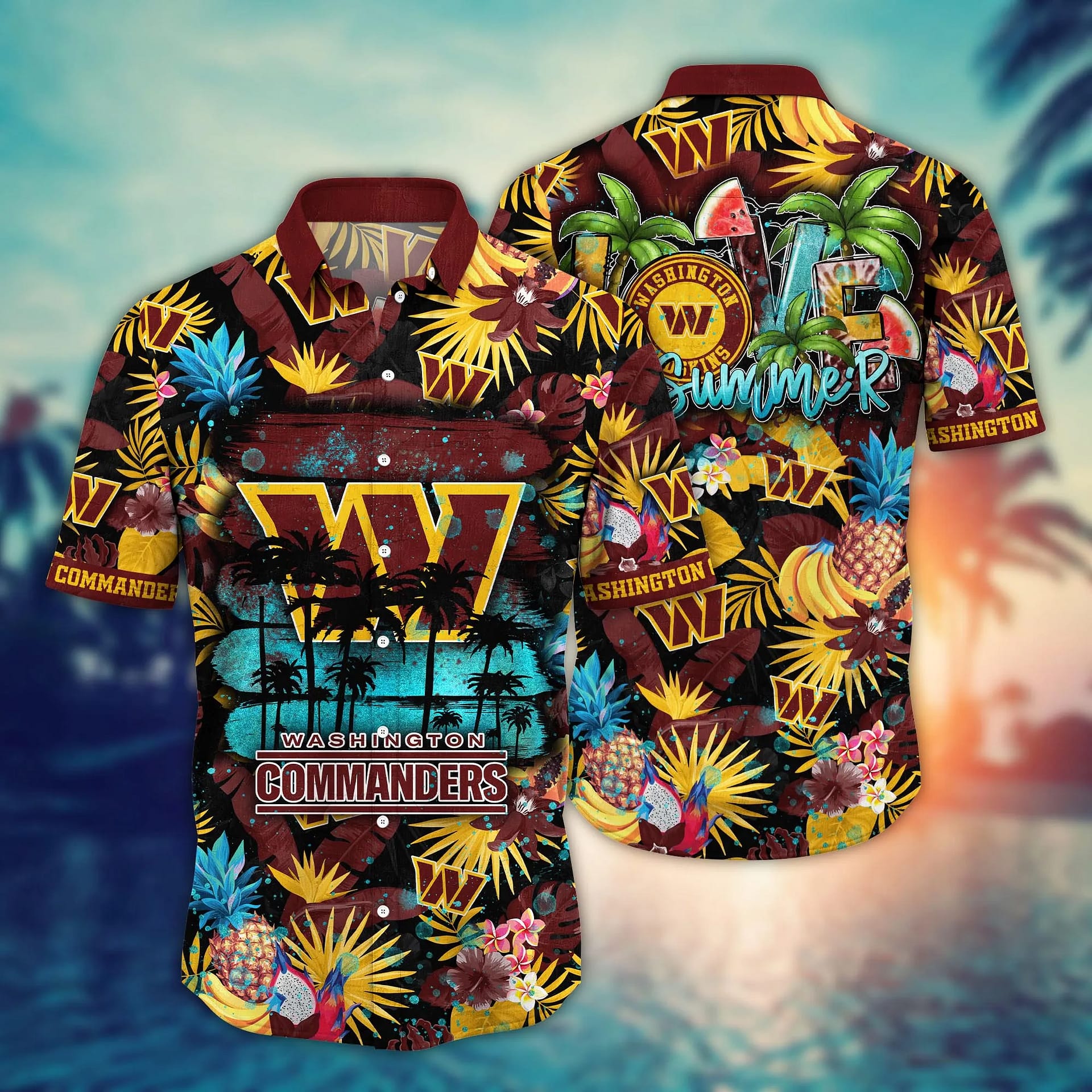 Buildercar - Washington Commanders Summer NFL Football Team Hawaiian Shirt