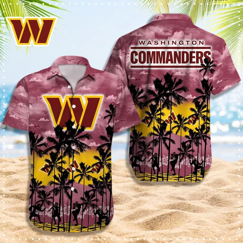Buildercar - Washington Commanders Sunset Palm Hawaiian Shirt