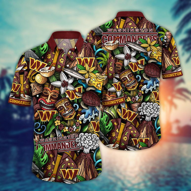 Buildercar - Washington Commanders Tiki Island Hawaiian Shirt