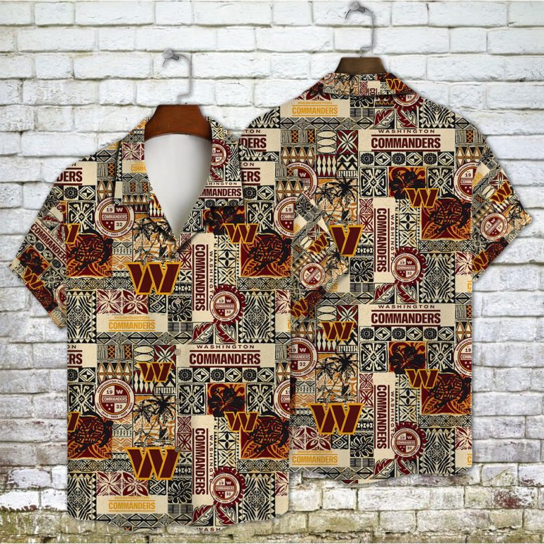Buildercar - Washington Commanders Tribal Patchwork Hawaiian Shirt