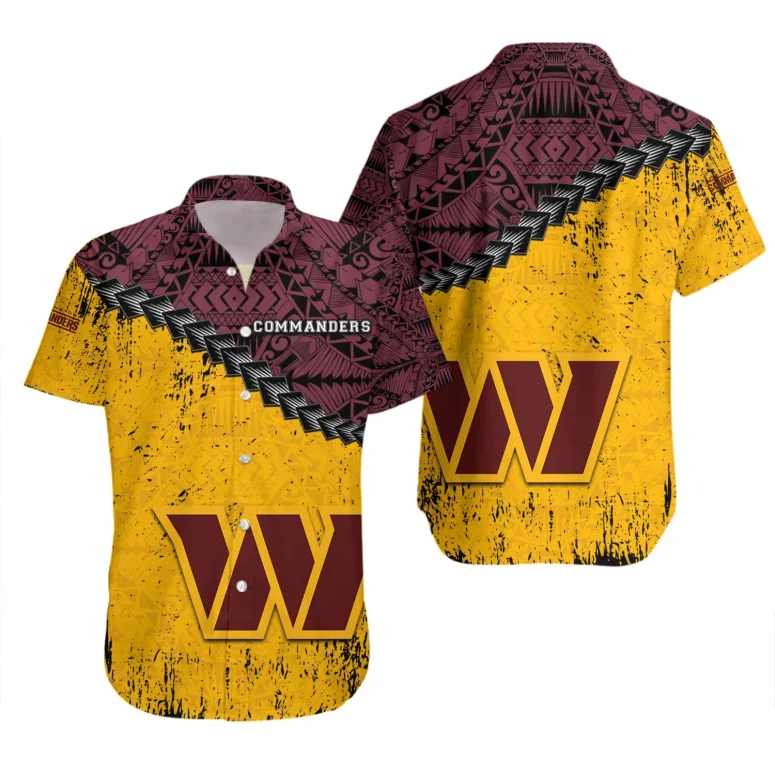 Buildercar - Washington Commanders Tribal Spirit Hawaiian Shirt