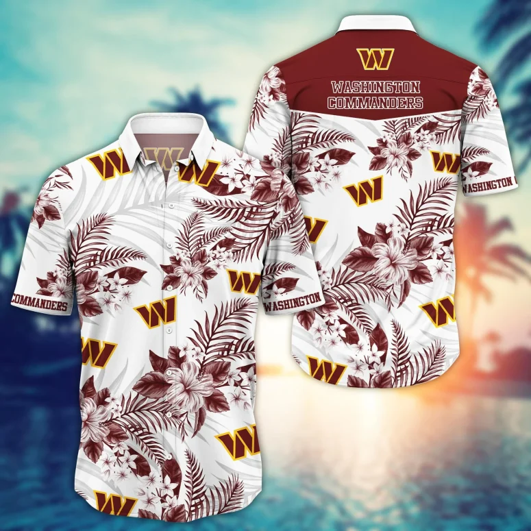 Buildercar - Washington Commanders Tropical Elegance Hawaiian Shirt