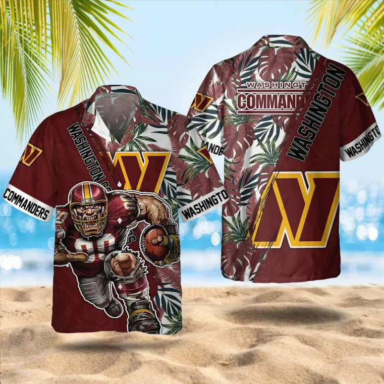 Buildercar - Washington Commanders Warrior Beach Hawaiian Shirt