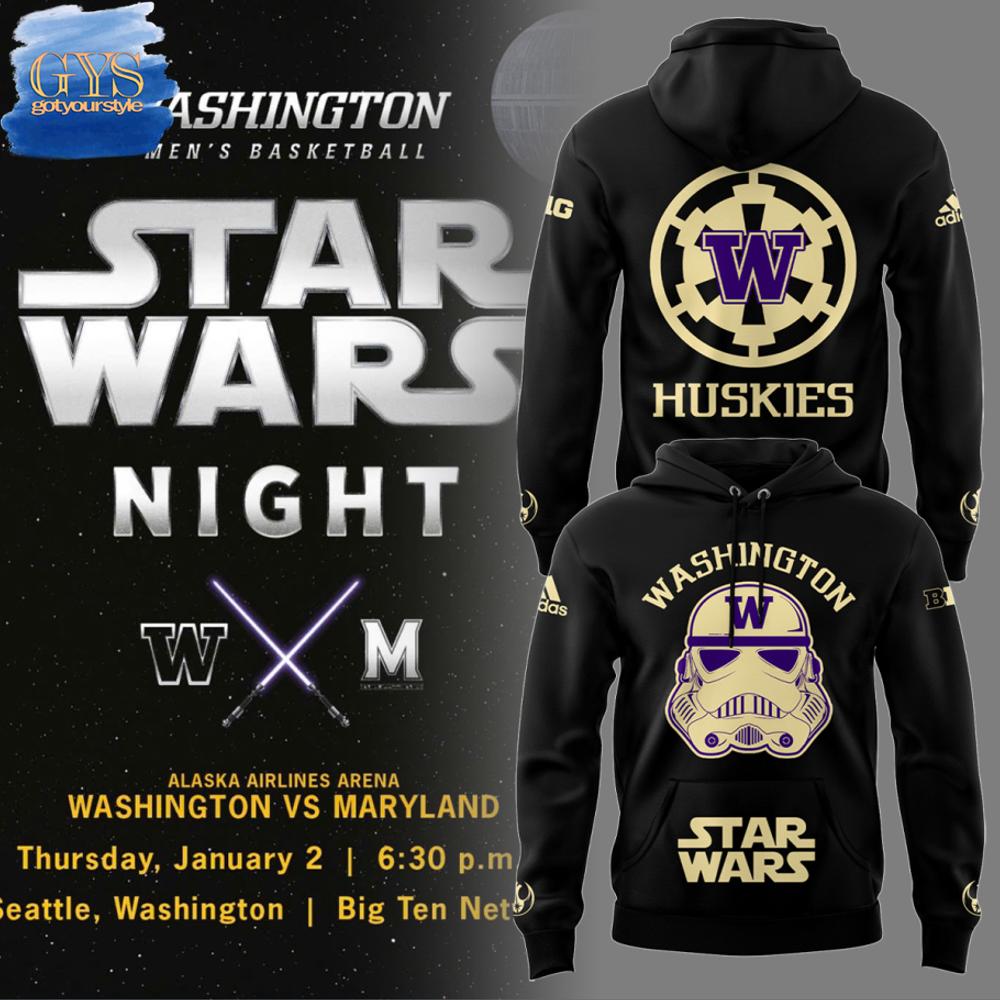 Buildercar - Washington Huskies Basketball Star Wars Night 2025 Hoodie