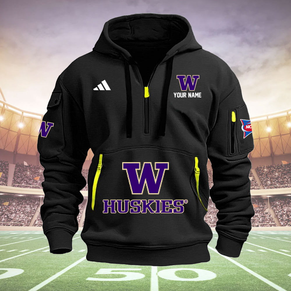 Buildercar - Washington Huskies Quarter Zip Hoodie Style 22