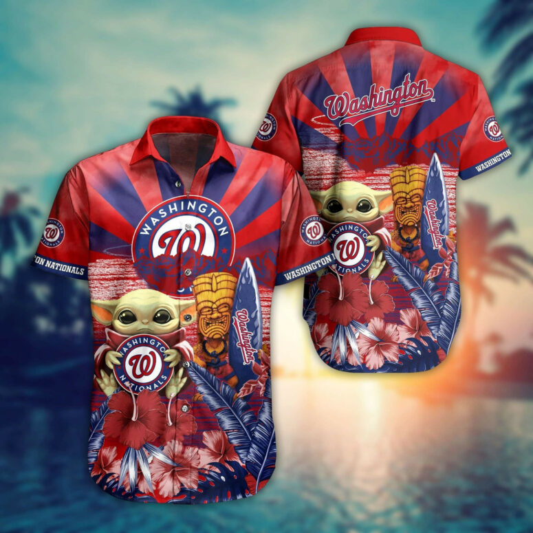Buildercar - Washington Nationals Baby Yoda Hawaiian Shirt