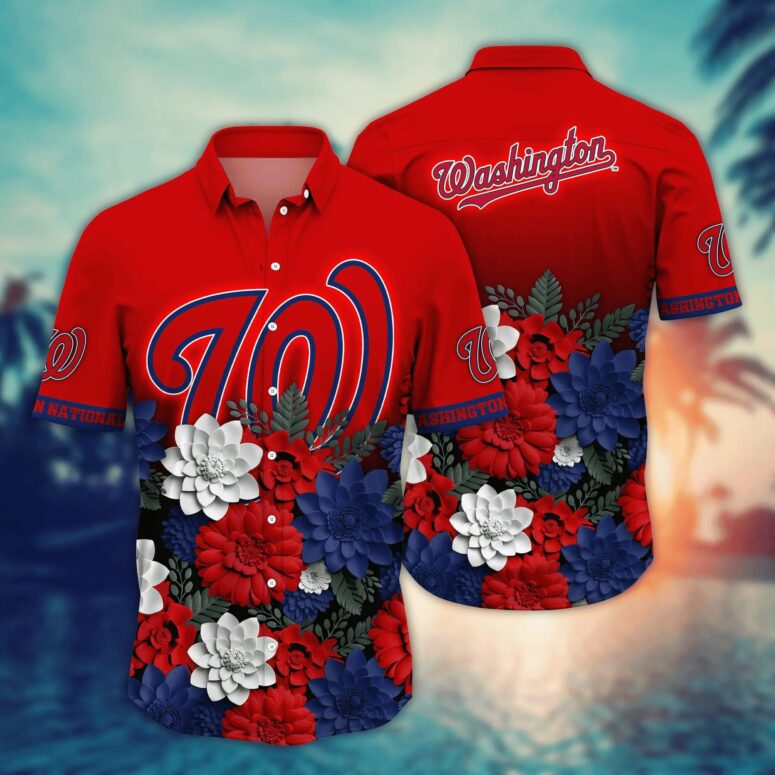Buildercar - Washington Nationals Beachside Bliss Hawaiian Shirt