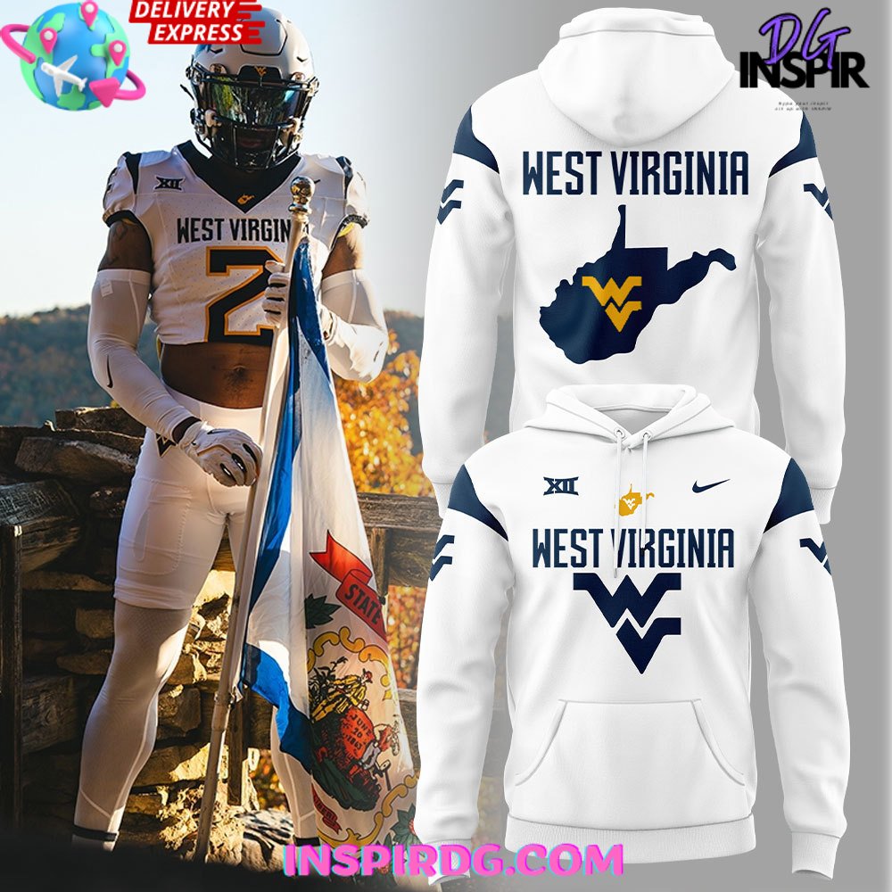 Buildercar - West Virginia Mountaineers Football 2025 White Sweatshirt Hoodie
