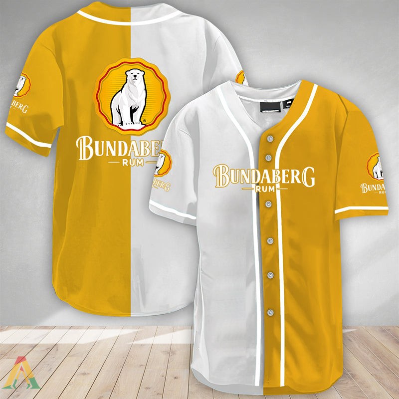 Buildercar - White And Yellow Split Bundaberg Baseball Jersey
