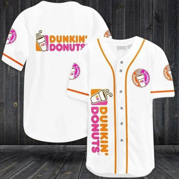 Buildercar - White Dunkin Donut Baseball Jersey