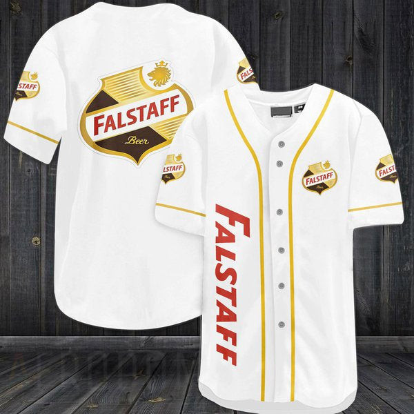 Buildercar - White Falstaff Beer Baseball Jersey