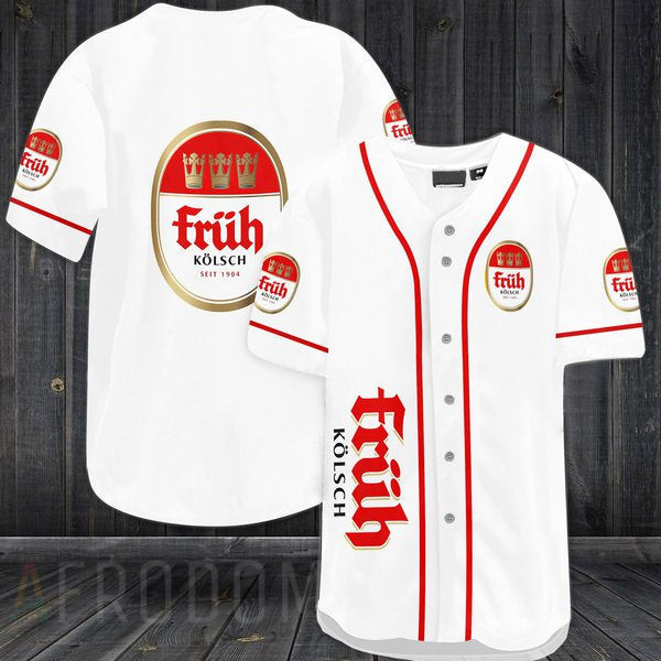 Buildercar - White Fruh Kolsch Baseball Jersey