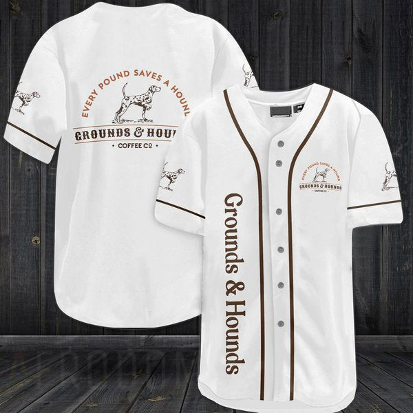 Buildercar - White Grounds & Hounds Coffee Co Baseball Jersey