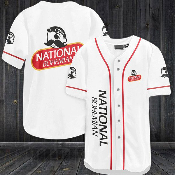 Buildercar - White National Bohemian Baseball Jersey