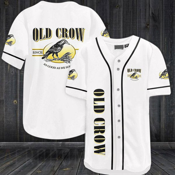Buildercar - White Old Crow Whiskey Baseball Jersey