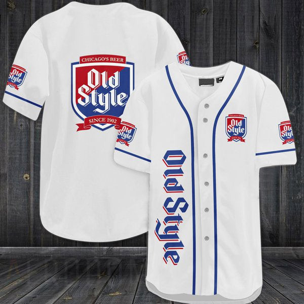Buildercar - White Old Style Beer Baseball Jersey