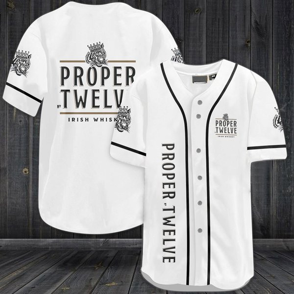 Buildercar - White Proper No. Twelve Irish Whiskey Baseball Jersey