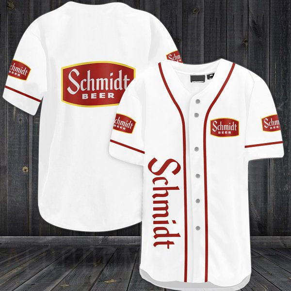 Buildercar - White Schmidt's Beer Baseball Jersey