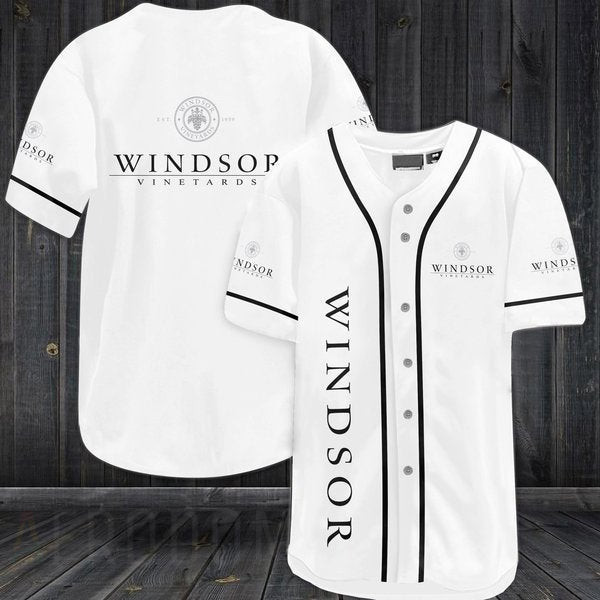 Buildercar - White Windsor Vineyards Wine Baseball Jersey