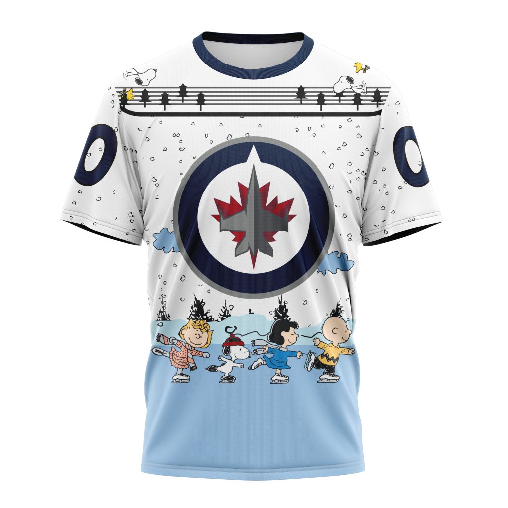 Buildercar - Winnipeg Jets Special Peanuts Ice Skating Design Style 401 NHL T-shirt