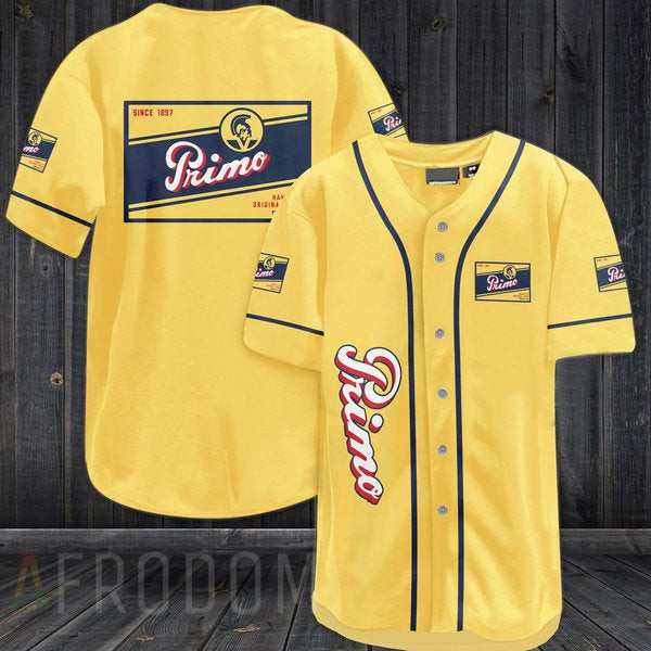 Buildercar - Yellow Primo Beers Baseball Jersey