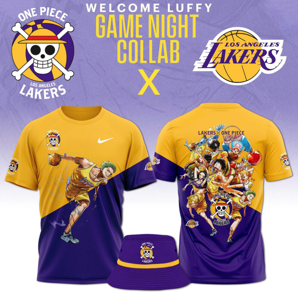 Buildercar - Zoro One Piece feat NBA Lakers Logo T-Shirt Hoodie Suit