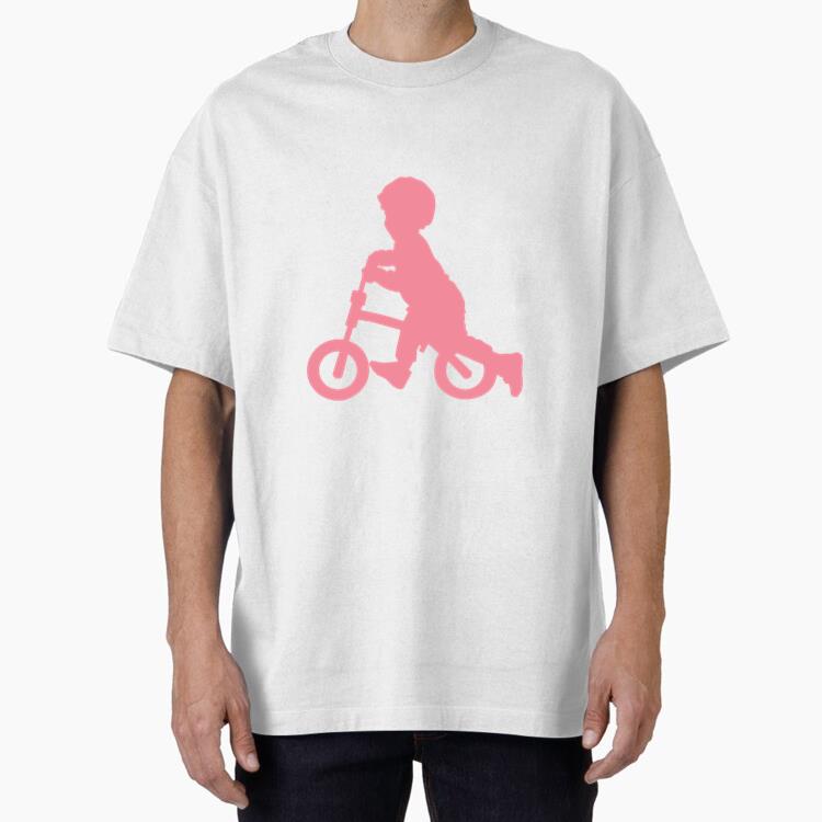 Child Kid Bicycle Cycle Bike Silhouette Oversized T-Shirt