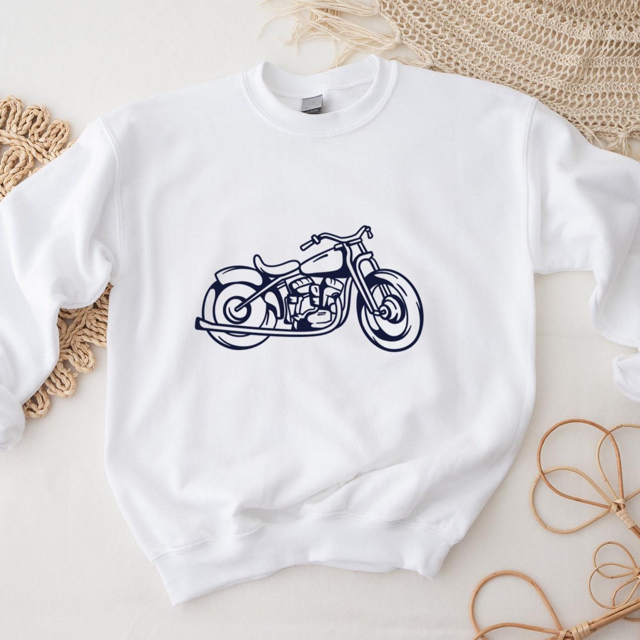 Classic Motorcycle Graphic Design For Biker Apparel Sweatshirt