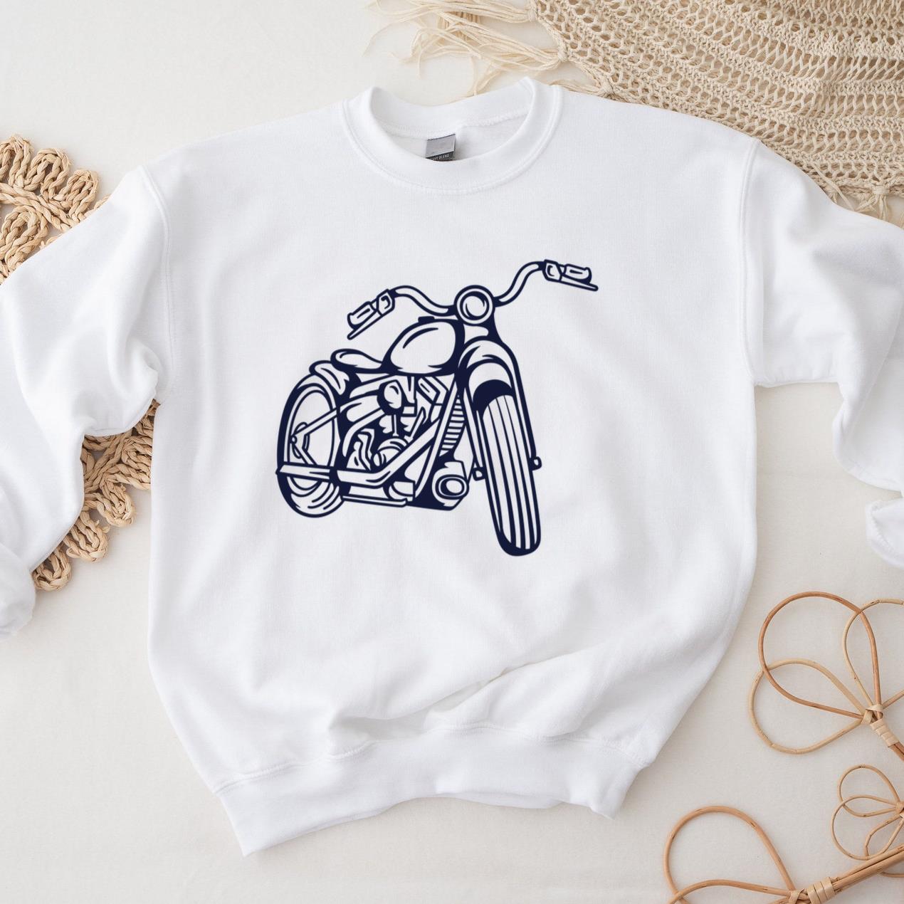 Classic Motorcycle Illustration Design For Apparel Sweatshirt