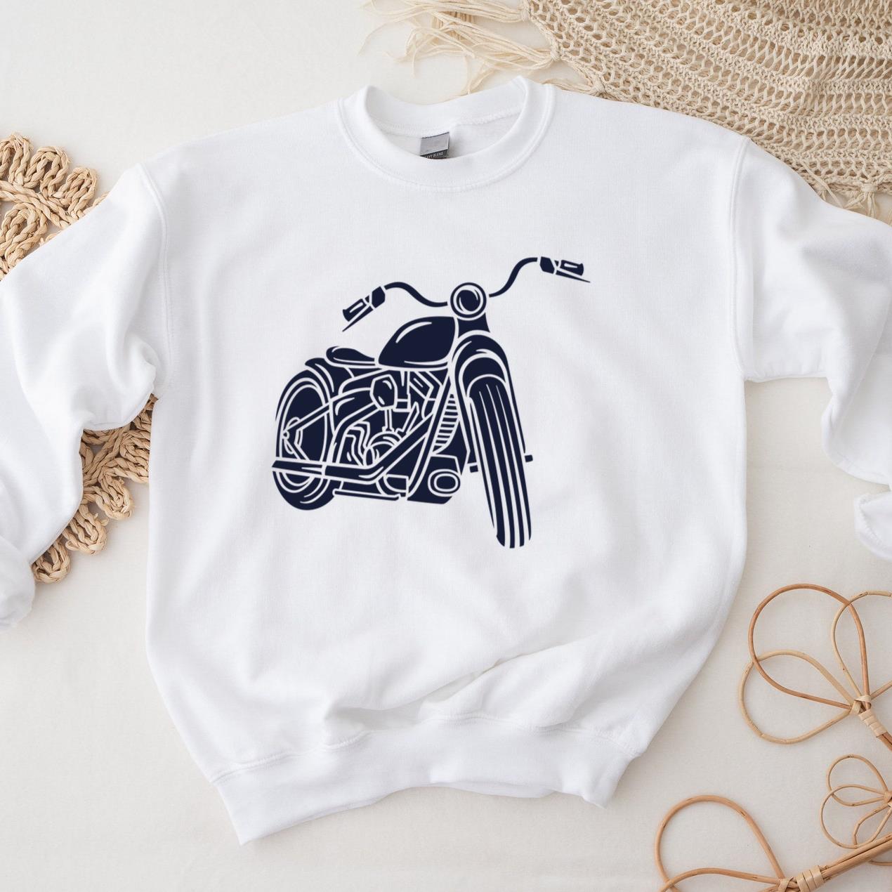 Classic Motorcycle Line Art Design For Apparel Sweatshirt