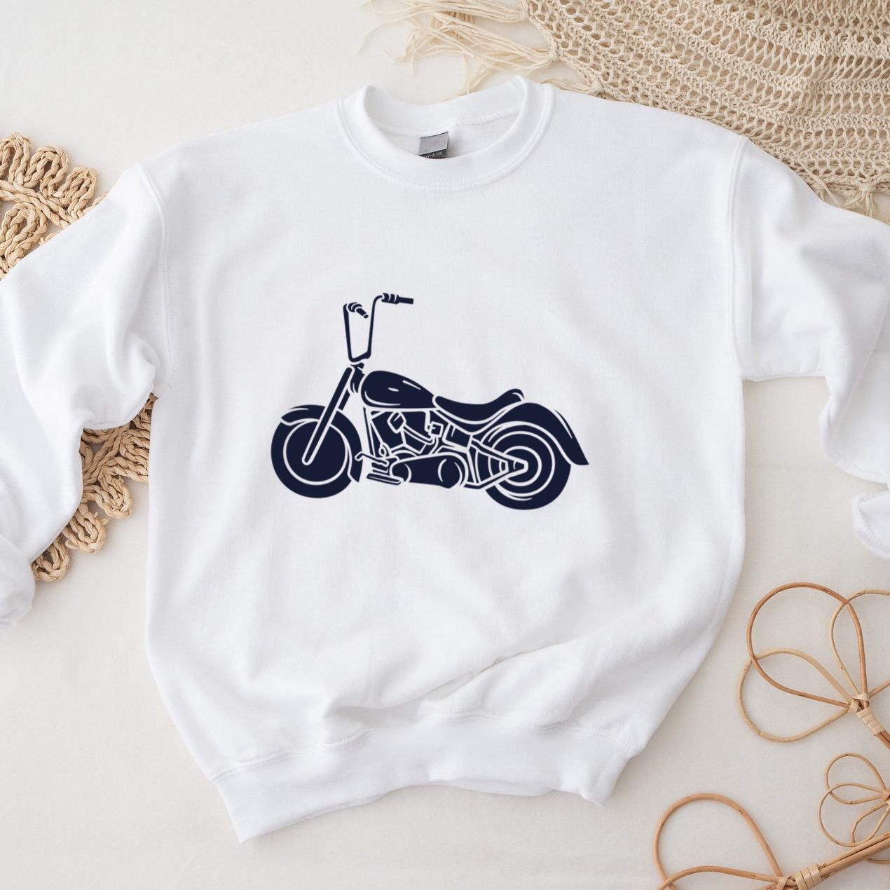Classic Motorcycle Side View Illustration Design Sweatshirt