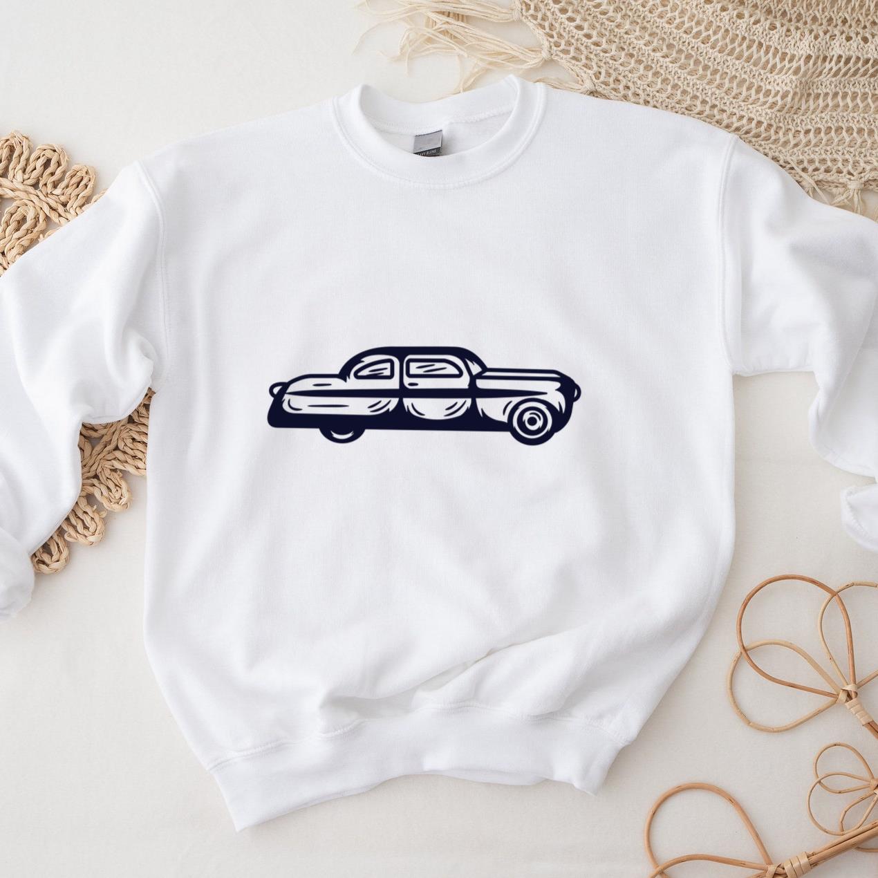 Classic Retro Car Silhouette Graphic Design Sweatshirt